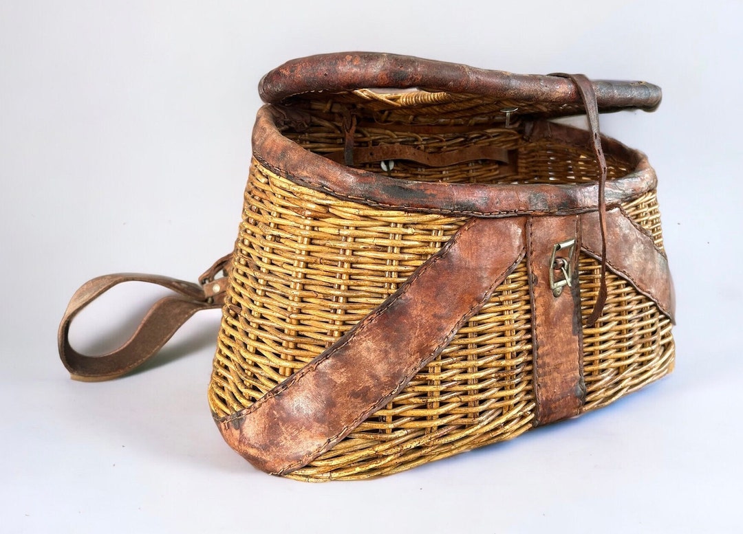 Vintage Fishing Basket Vintage Wicker Fishing Creel Antique Etsy