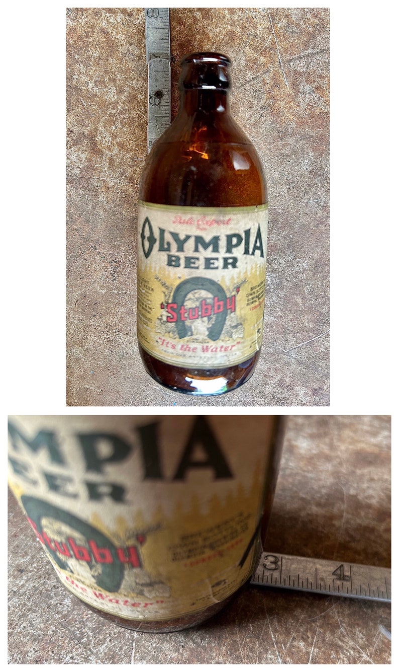 Stubby Olympia Beer Bottle its in the Water Pale Export Etsy