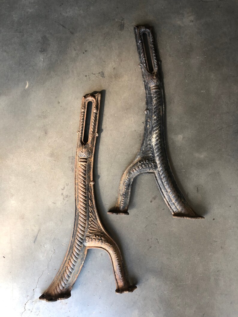 Antique Fidelity Cast Iron Chair Legs Architectural Salvage Etsy