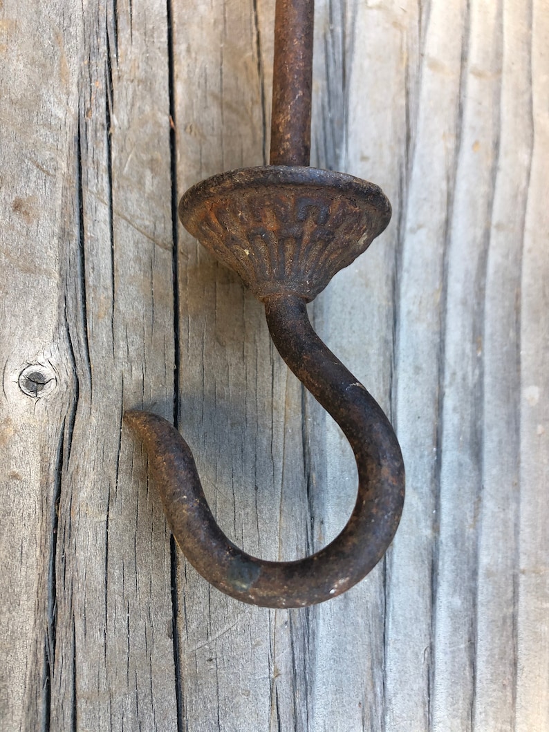 Set of 7 Antique Victorian Cast Iron Hooks Double Arm Hook Etsy