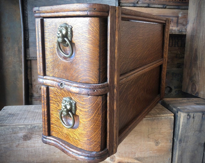 Two Stacked Antique Sewing Machine Drawers, Lion Hardware, Sewing