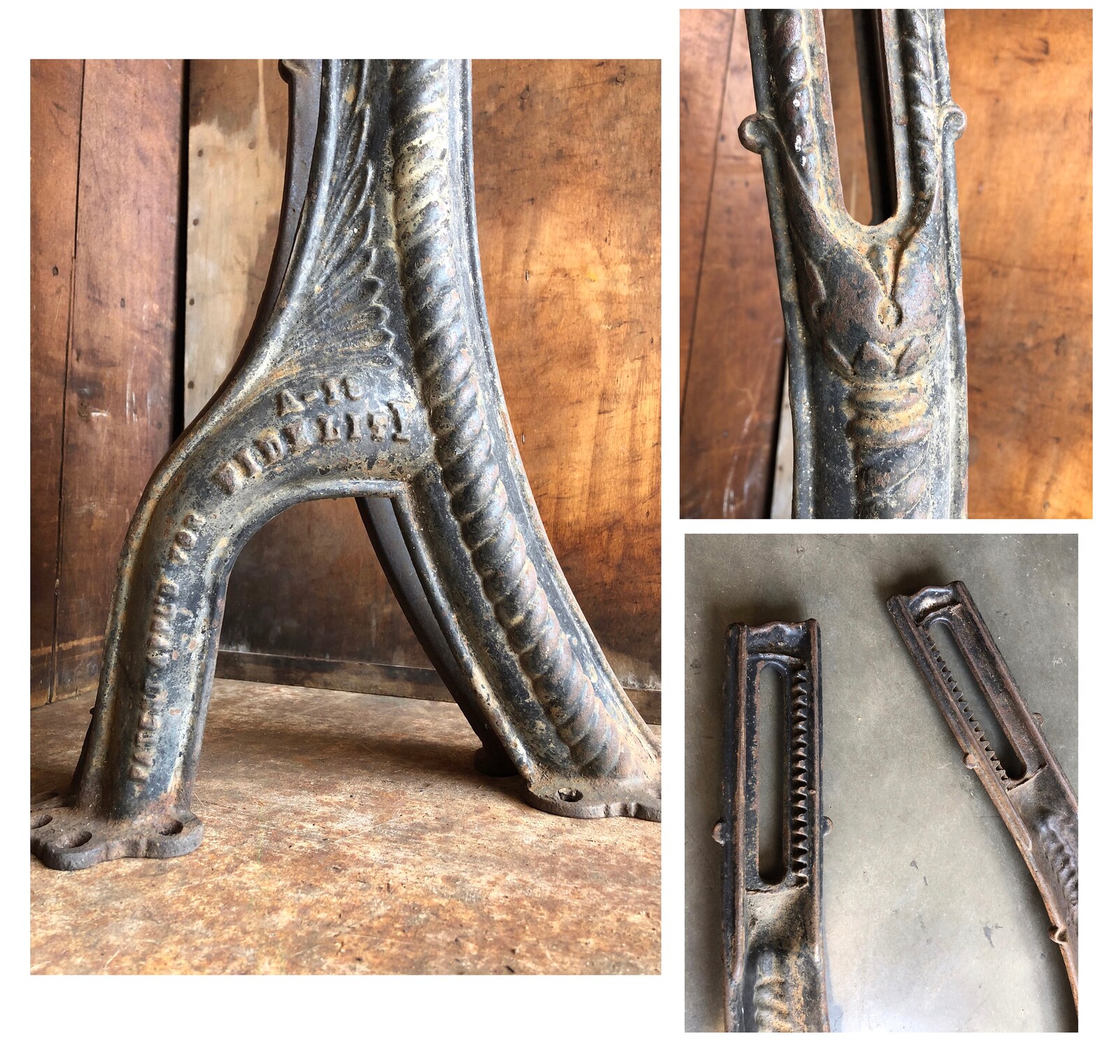 Antique Fidelity Cast Iron Chair Legs Architectural Salvage Etsy