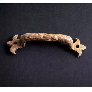Antique Cast Iron Drawer Handle, Vintage Hardware, Antique Gothic Revival Handle