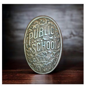 Brass Door Knob, Antique New York Public School, Architectural Salvage