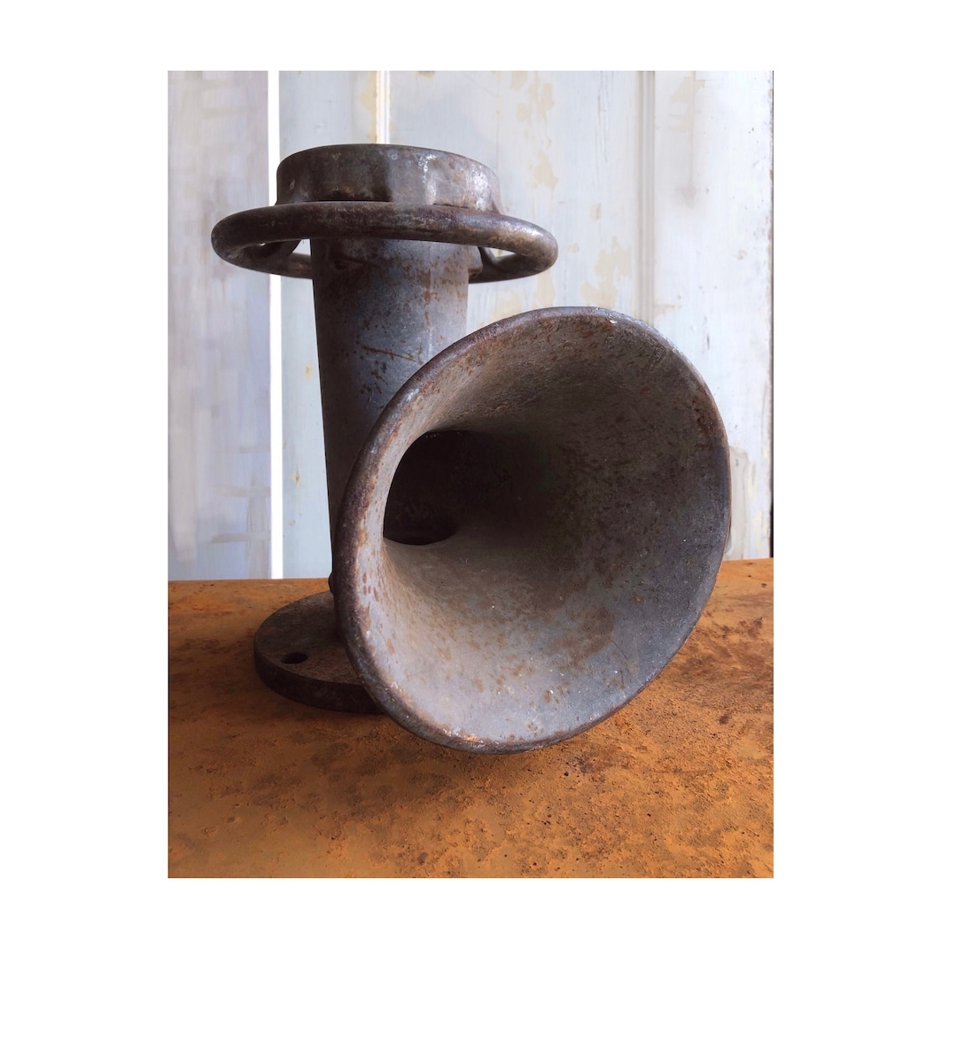 Large Vintage Industrial Equipment, Large Metal Spout, Giant Industrial