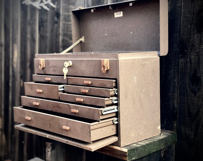 Vintage Kennedy Kits With Key 7 Drawer Machinists Tool Box, Kennedy