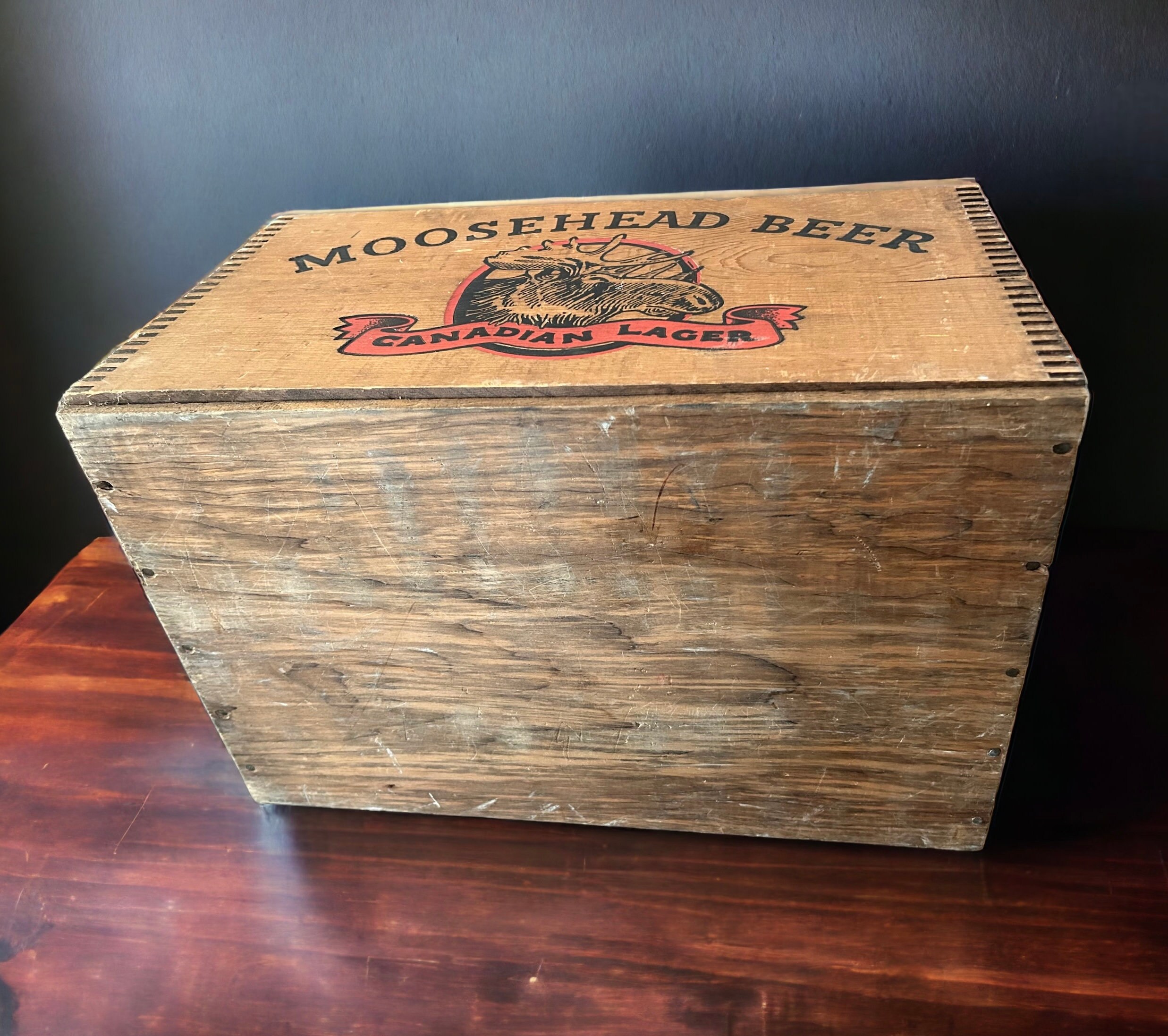 MOOSEHEAD BEER 木箱　アメリカンヴィンテージ Vintage MOOSEHEAD BEER Crate Wood Box ビンテージ ウッド