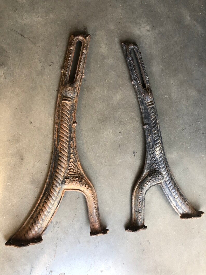 Antique Fidelity Cast Iron Chair Legs Architectural Salvage Etsy