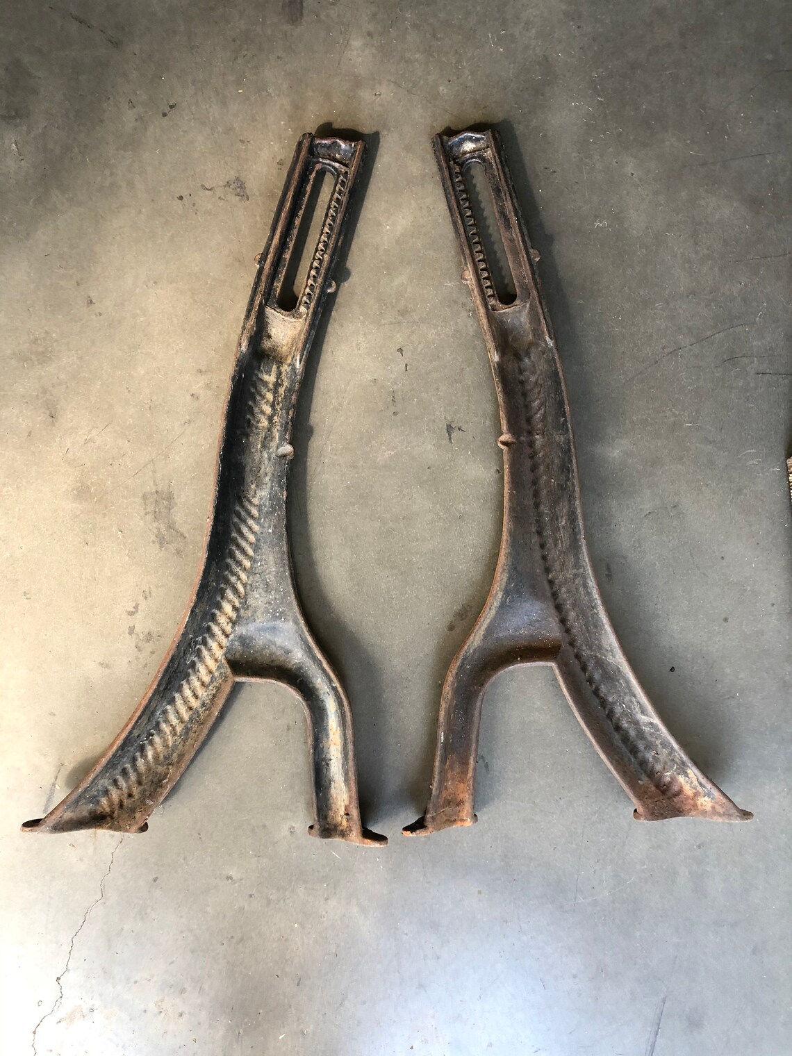 Antique Fidelity Cast Iron Chair Legs Architectural Salvage Etsy