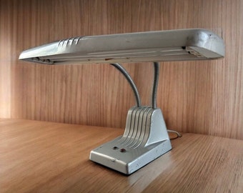 Vintage 1950s Dazor Gooseneck Desk Lamp, Mid-Century Modern Industrial Lighting