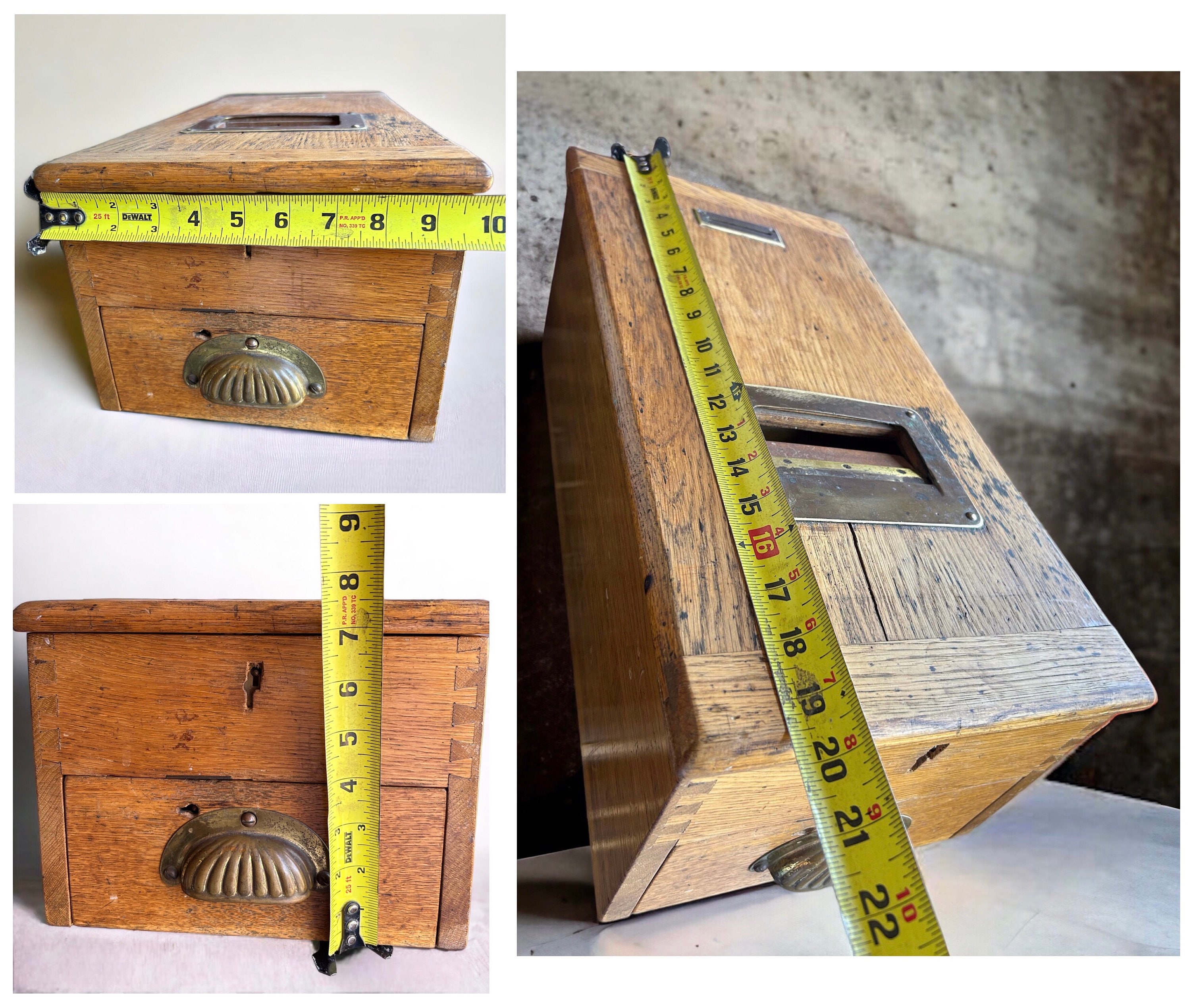 Antique Gledhill Oak Cash Register, Victorian Money Box With Bell