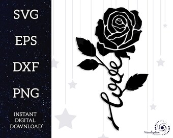 Download Rose Stem Svg Etsy