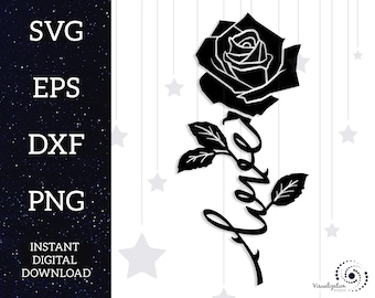Download Rose Stem Svg Etsy