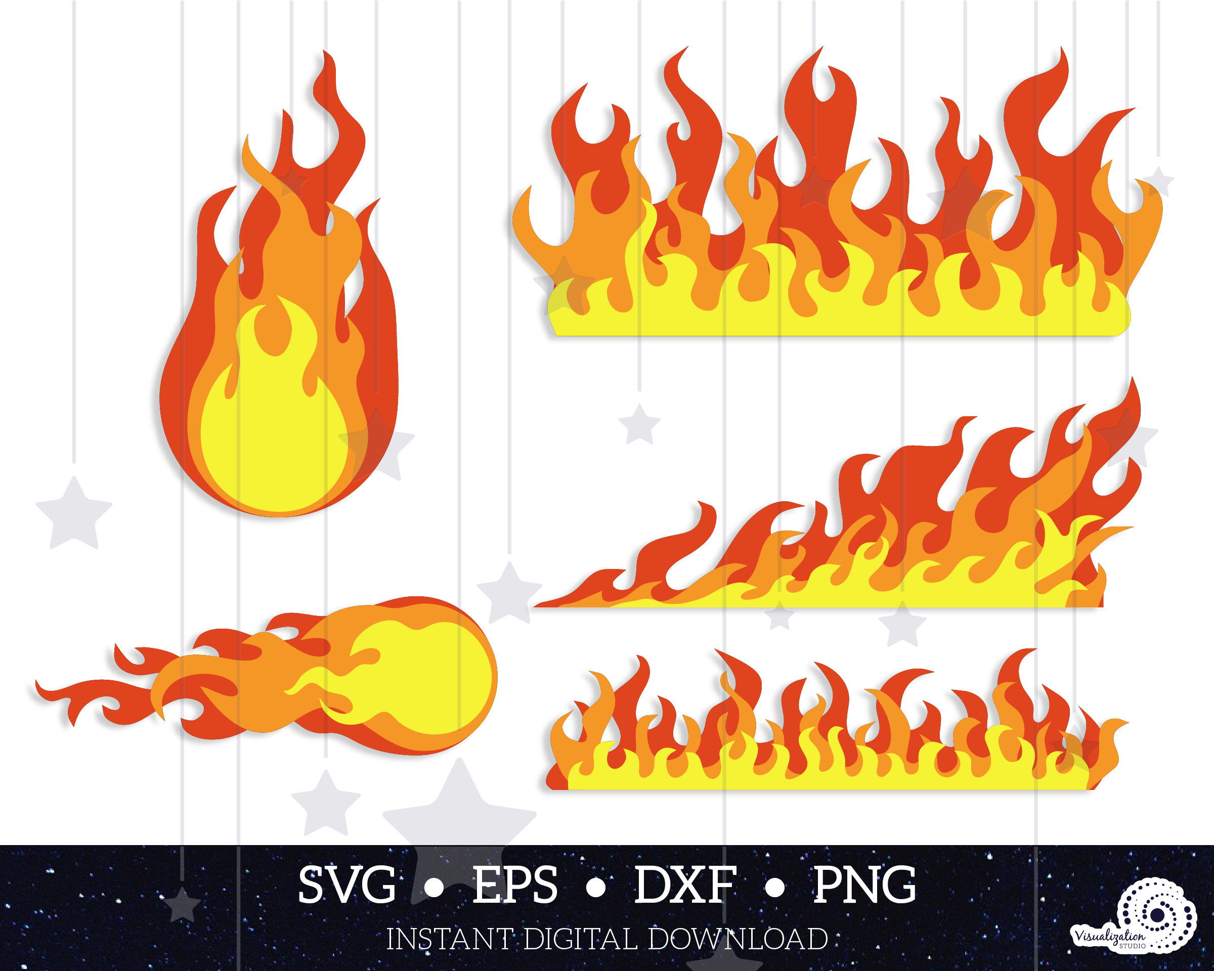 Fireballs And Flames | Vector Set | INSTANT DIGITAL DOWNLOAD | svg | …