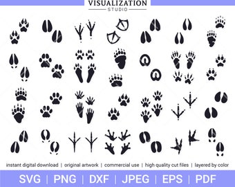 Wildlife Tracks | Vector Clipart Set | INSTANT DIGITAL DOWNLOAD | svg | png | dxf | jpeg | eps | pdf