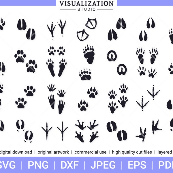 Wildlife Tracks | Vector Clipart Set | INSTANT DIGITAL DOWNLOAD | svg | png | dxf | jpeg | eps | pdf