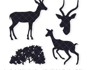 Impala Shapes | Vector Bundle | INSTANT DIGITAL DOWNLOAD | svg | png | dxf | jpeg | eps | pdf