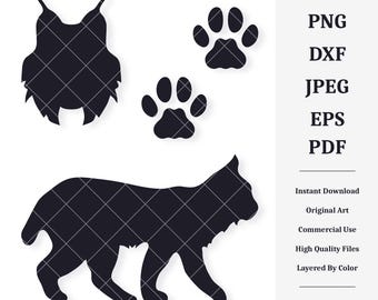 Bobcat Shapes | Vector Bundle | INSTANT DIGITAL DOWNLOAD | svg | png | dxf | jpeg | eps | pdf