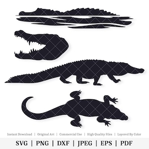 Alligator Formen | Vektor-Bundle | SOFORTIGER DIGITALER DOWNLOAD | svg | png | dxf | .jpg | eps | pdf