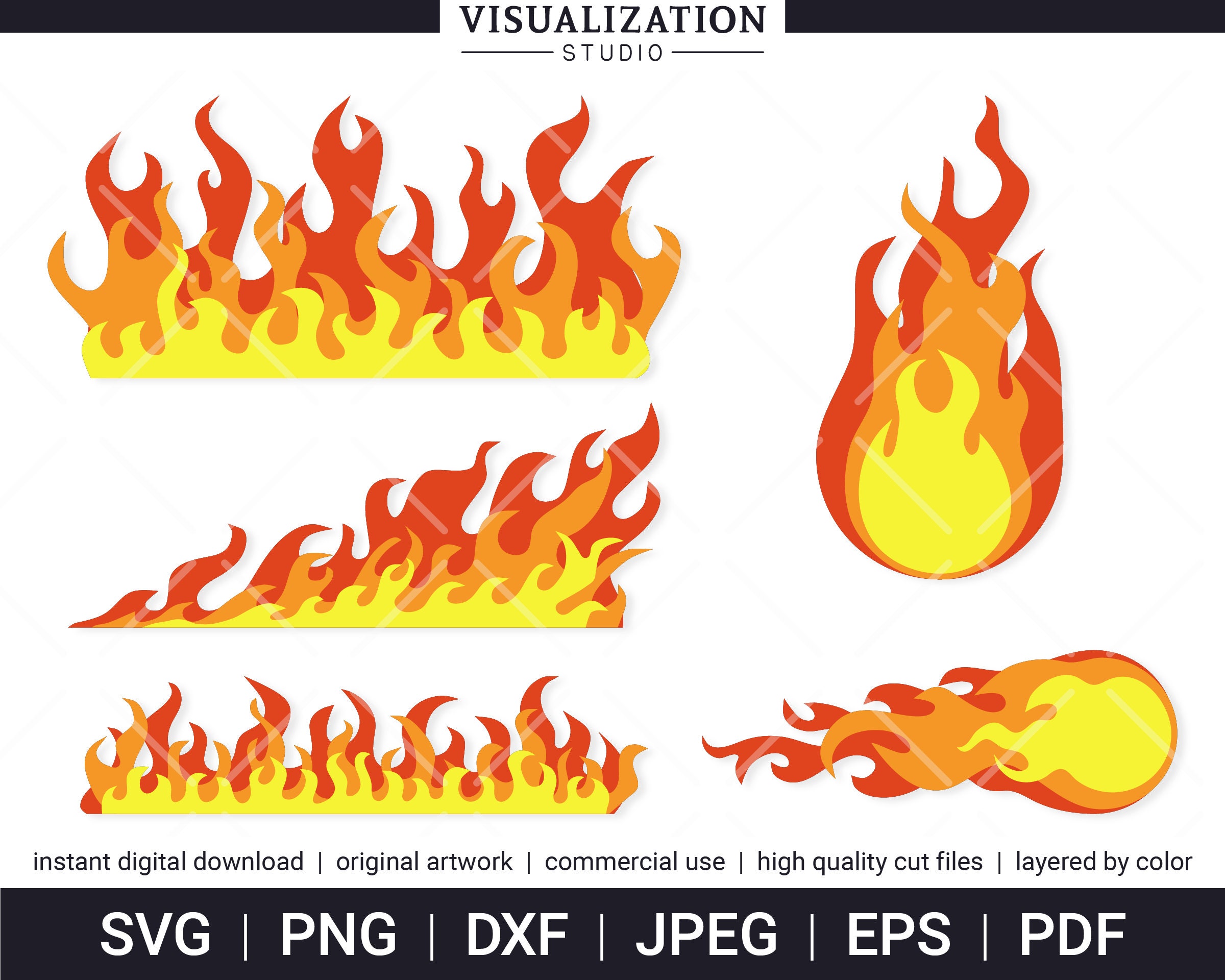 Fireballs and Flames Vector Clipart Set INSTANT DIGITAL DOWNLOAD Svg Png  Dxf Jpeg Eps Pdf -  Canada