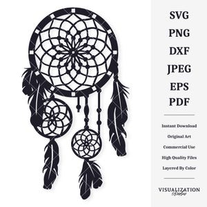 Łapacz snów | Grafika wektorowa | NATYCHMIASTOWE POBIERANIE CYFROWE | svg | png | dxf | jpeg | eps | pdf