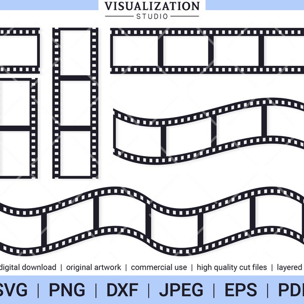 Negative Film Strips | Vector Clipart Set | INSTANT DIGITAL DOWNLOAD | svg | png | dxf | jpeg | eps | pdf