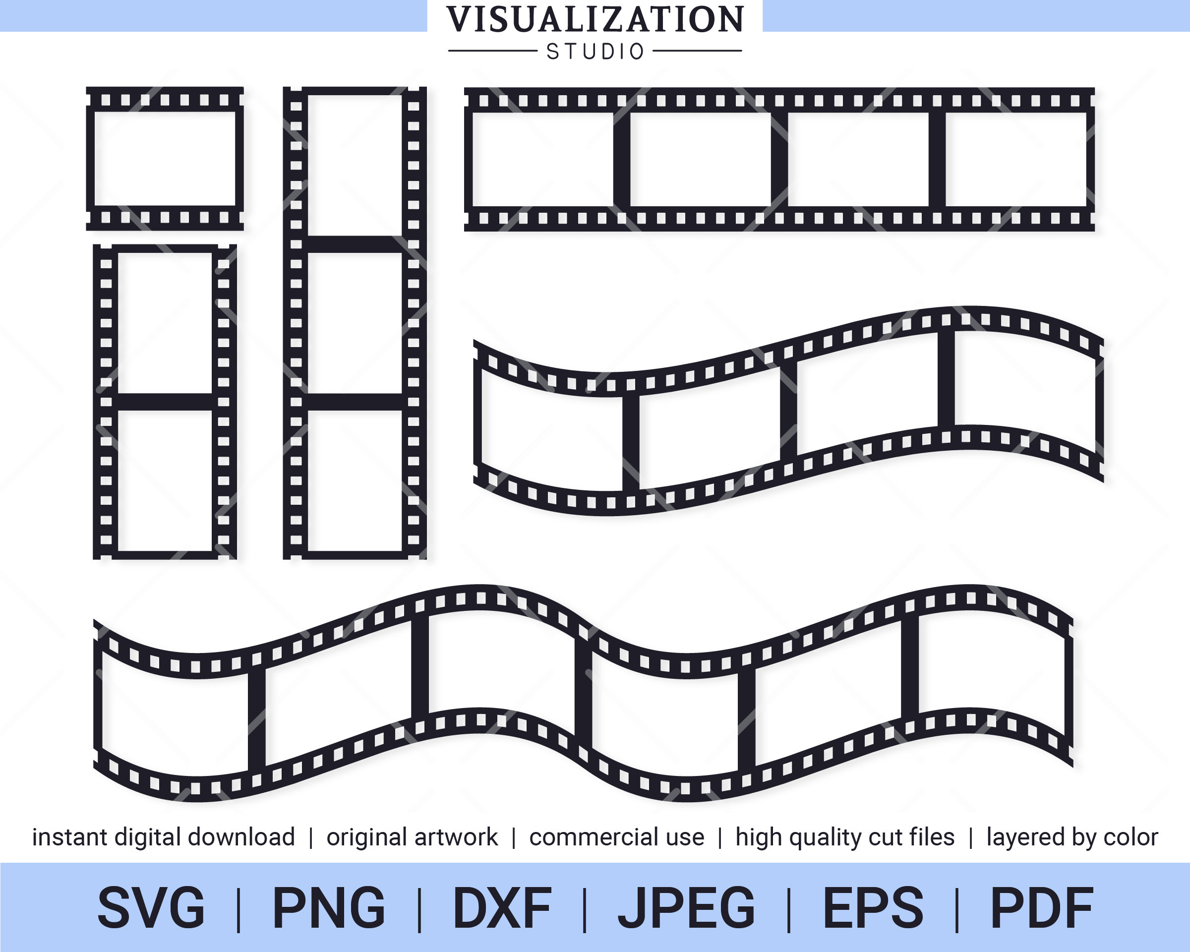 Negative Film Strips Vector Clipart Set INSTANT DIGITAL Etsy