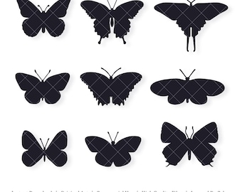 Basic Butterfly Shapes | Vector Bundle | INSTANT DIGITAL DOWNLOAD | svg | png | dxf | jpeg | eps | pdf