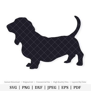 Basset Hound | Oeuvre D'art Vectorielle | TÉLÉCHARGEMENT NUMÉRIQUE INSTANTANÉ | svg | png | dxf | jpeg | EPS | pdf