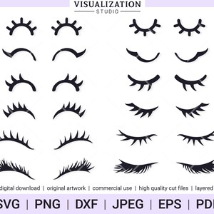 Cartoon Eyelashes Vector Clipart Set INSTANT DIGITAL - Etsy