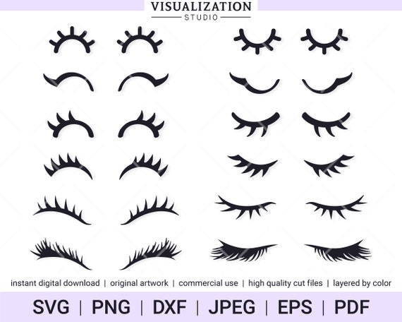 Cartoon Eyelashes Vector Clipart Set INSTANT DIGITAL - Etsy