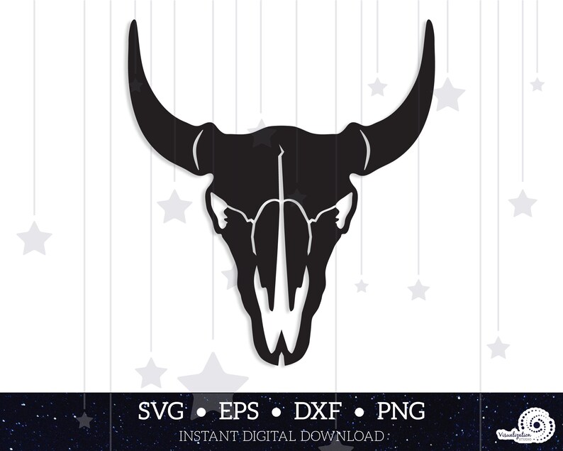 Bull Skull Vector INSTANT DIGITAL DOWNLOAD svg dxf | Etsy