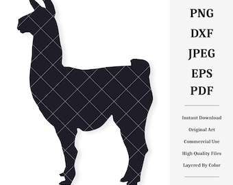 Llama | Vector Artwork | INSTANT DIGITAL DOWNLOAD | svg | png | dxf | jpeg | eps | pdf