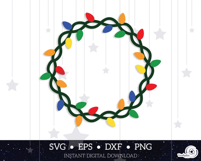 Christmas Lights Wreath Vector INSTANT DIGITAL DOWNLOAD Etsy
