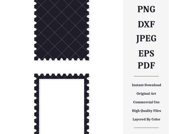 Postage Stamp Frame | Vector Artwork | INSTANT DIGITAL DOWNLOAD | svg | png | dxf | jpeg | eps | pdf