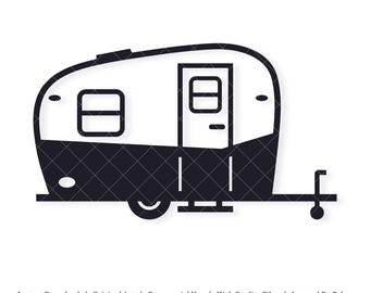 Camper Trailer | Vector Artwork | INSTANT DIGITAL DOWNLOAD | svg | png | dxf | jpeg | eps | pdf