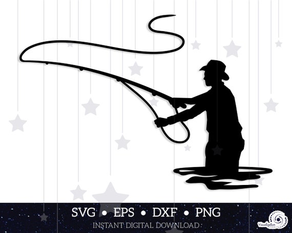 Download Fly Fishing Man Vector Instant Digital Download Svg Etsy