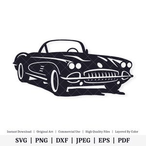 Classic Corvette Car | Vector Artwork | INSTANT DIGITAL DOWNLOAD | svg | png | dxf | jpeg | eps | pdf