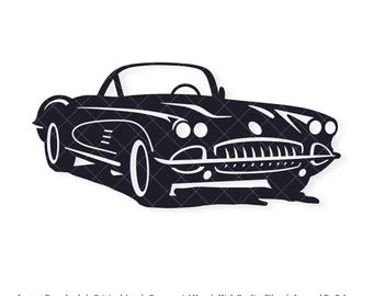 Classic Corvette Car | Vector Artwork | INSTANT DIGITAL DOWNLOAD | svg | png | dxf | jpeg | eps | pdf
