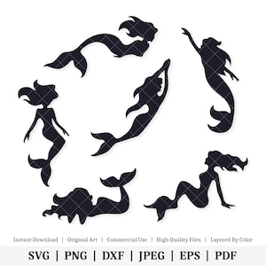 Meerjungfrau Formen | Vektor-Bundle | SOFORTIGER DIGITALER DOWNLOAD | svg | png | dxf | .jpg | eps | pdf