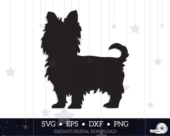 Download Yorkshire Terrier Dog Silhouette Vector Instant Digital Etsy