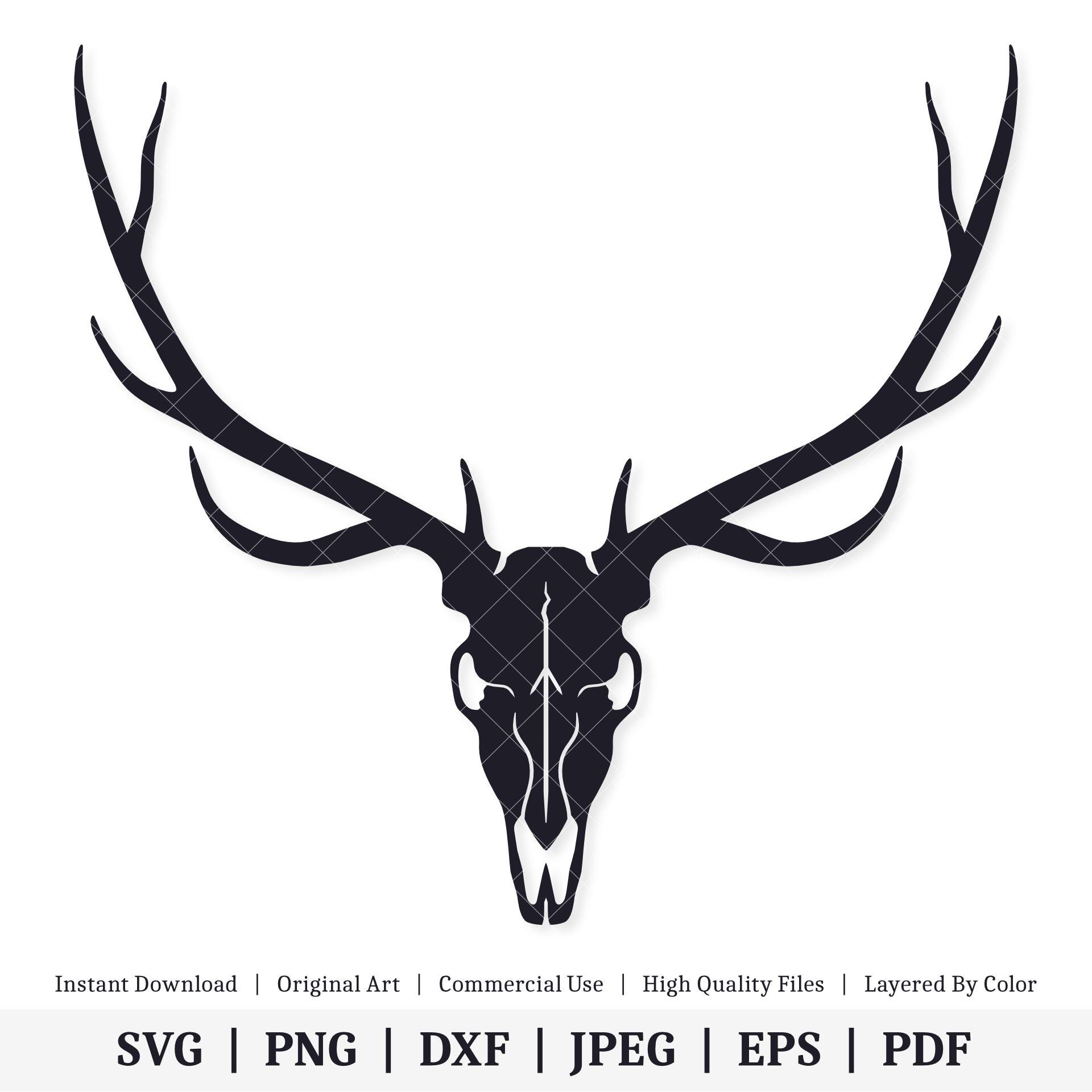 Elk Skull | Vector Artwork | INSTANT DIGITAL DOWNLOAD | Svg | Png | Dxf |  Jpeg | Eps | Pdf - Etsy, image size:1920x1920