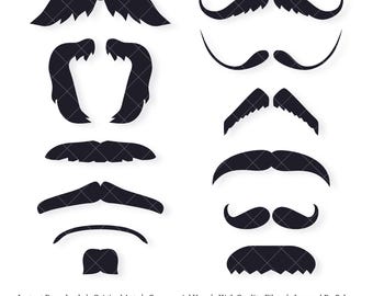 Mustaches | Vector Bundle | INSTANT DIGITAL DOWNLOAD | svg | png | dxf | jpeg | eps | pdf
