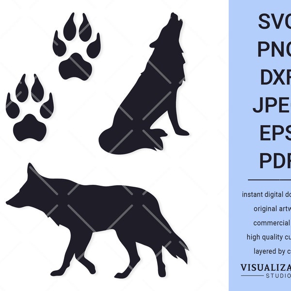 Coyote Shapes | Vector Clipart Set | INSTANT DIGITAL DOWNLOAD | svg | png | dxf | jpeg | eps | pdf