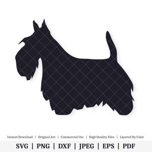 Scottish Terrier Hund | Illustrationen | SOFORTIGER DIGITALER DOWNLOAD | svg | png | dxf | .jpg | eps | pdf
