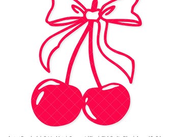 Coquette Cherries | Vector Artwork | INSTANT DIGITAL DOWNLOAD | svg | png | dxf | jpeg | eps | pdf