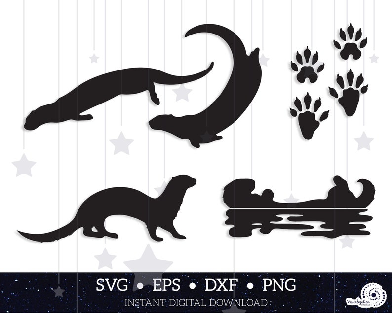 Otter Silhouettes Vector Set INSTANT DIGITAL DOWNLOAD | Etsy