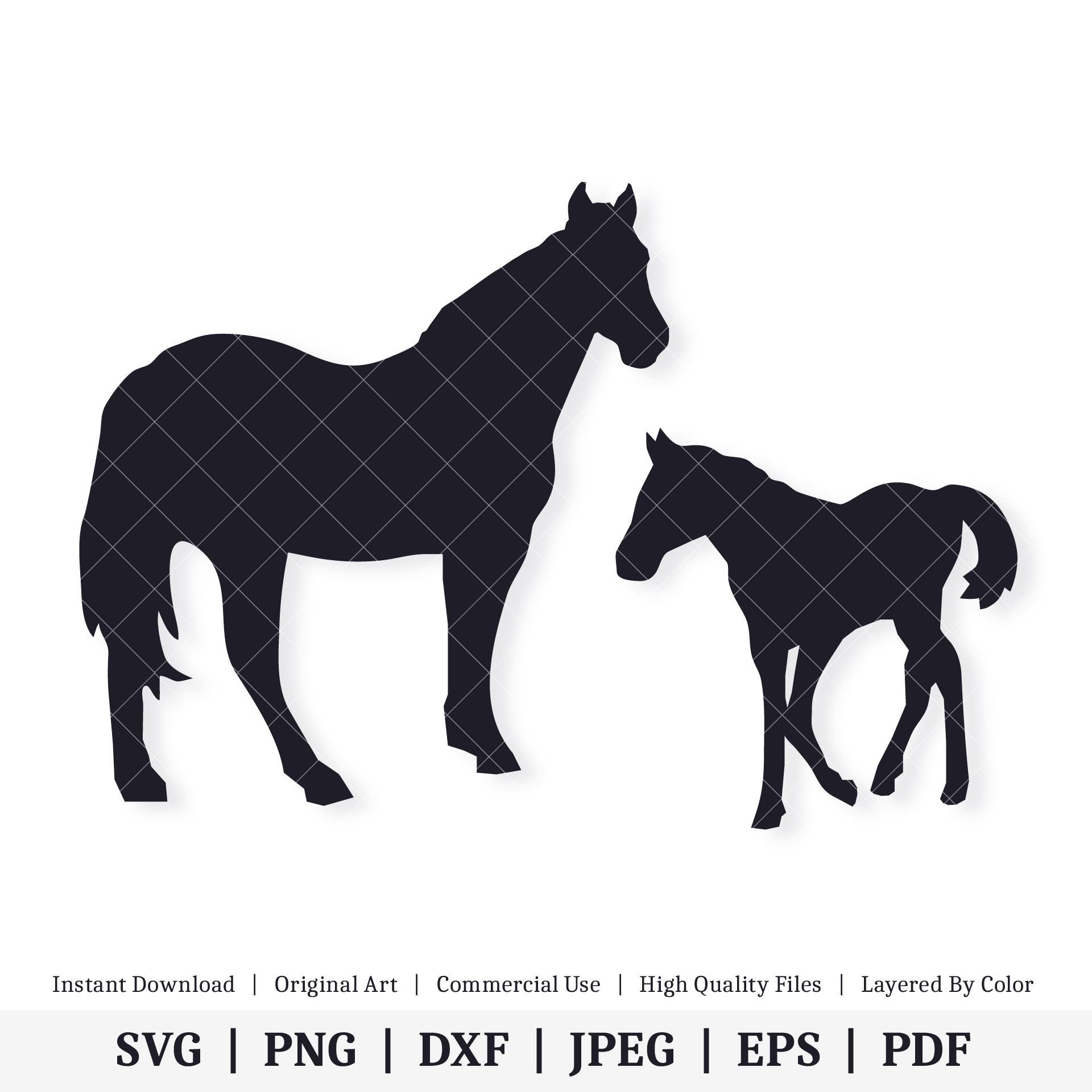 Horse Mare and Foal | Vector Artwork | INSTANT DIGITAL DOWNLOAD