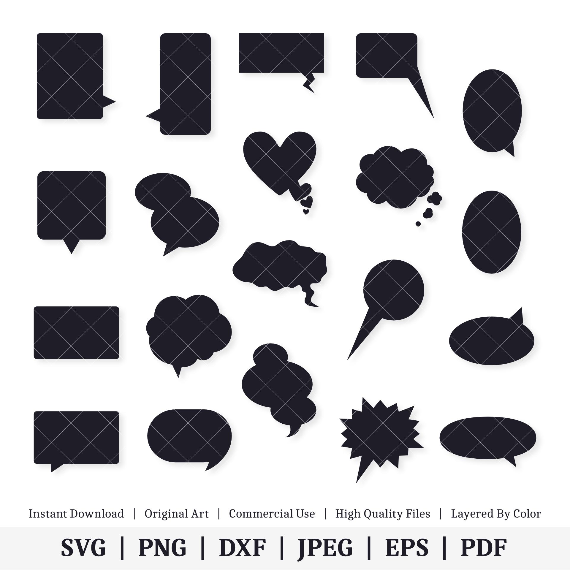 Sprechblasen | Vektor-Bundle | SOFORTIGER DIGITALER DOWNLOAD | svg | png |  dxf | .jpg | eps | pdf - Etsy Österreich, image size:1920x1920