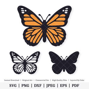 Monarchfalter | Illustrationen | SOFORTIGER DIGITALER DOWNLOAD | svg | png | dxf | .jpg | eps | pdf